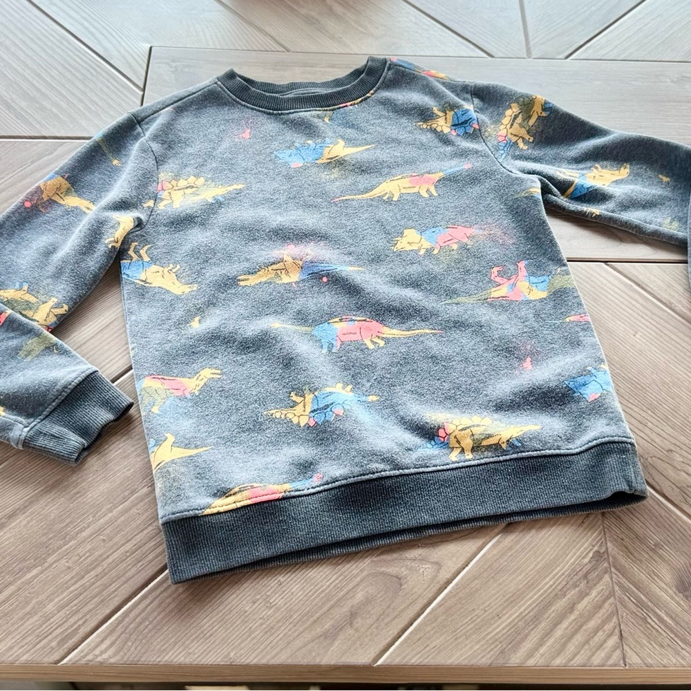 Cat & Jack l Gray Dinosaur Print Sweatshirt l Size: YS 6/7